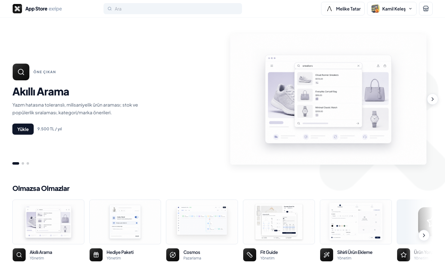 App Store katalog ana sayfa